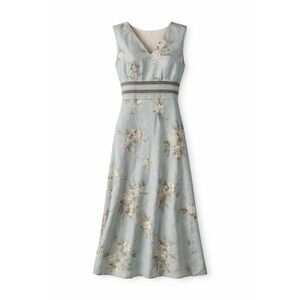 Adrianna Papell Blue Floral Midi Dress